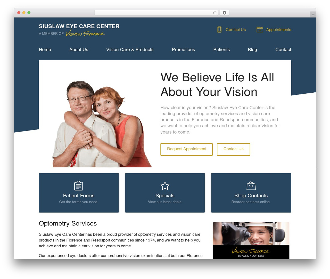 WordPress theme VS Theme #3 - florenceeyeclinic.com