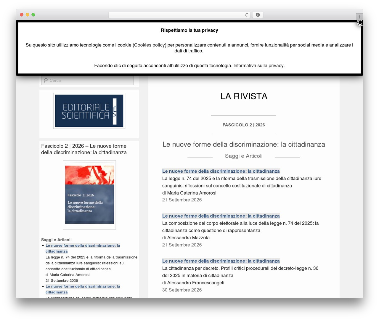 WordPress theme Catch Evolution - costituzionalismo.it