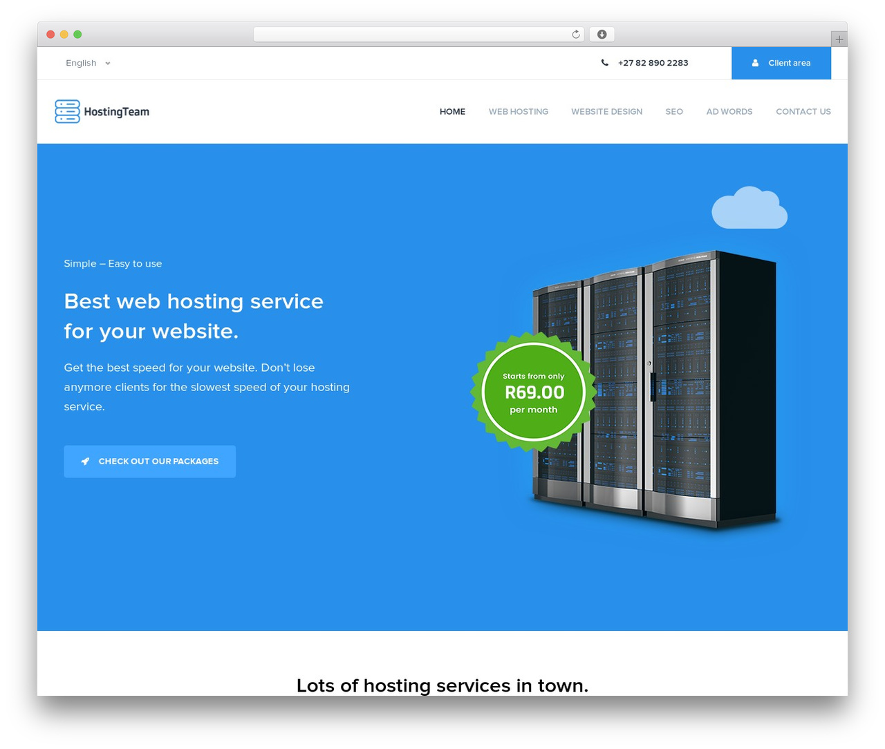 WordPress theme Spark Theme - hostingteam.co.za