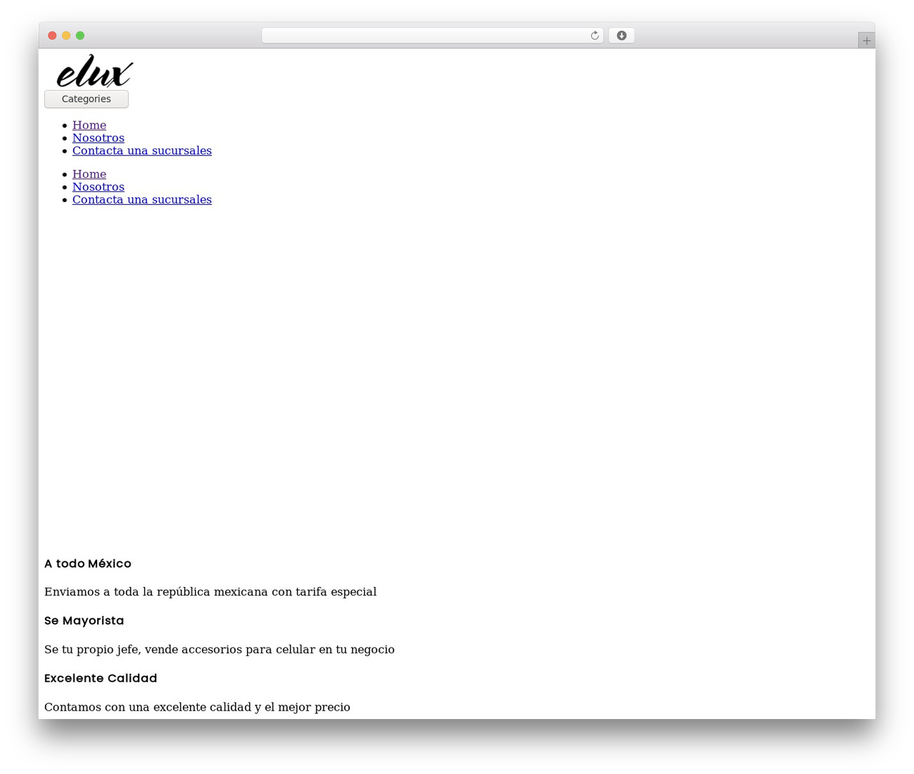 Clickboom WordPress store theme - elux.com.mx