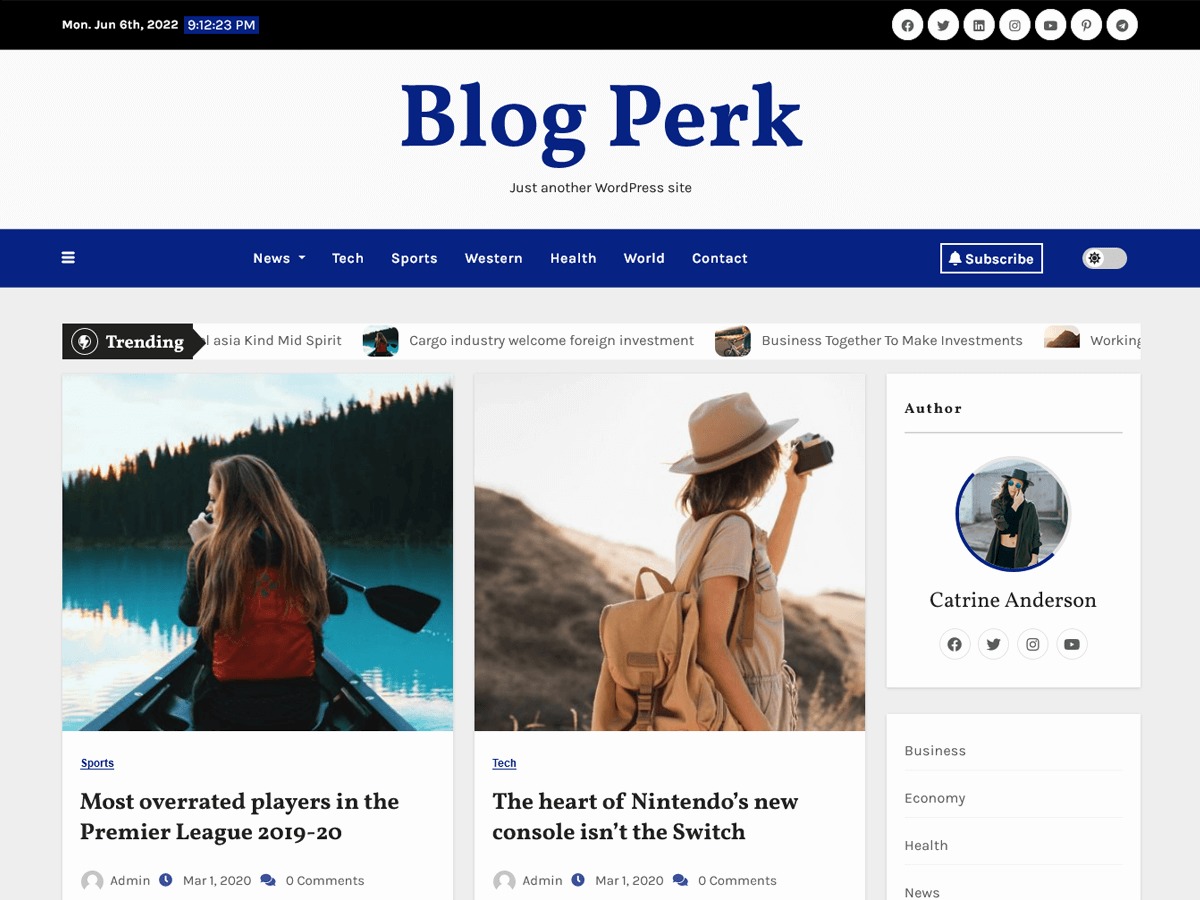 Blog Perk WordPress news theme