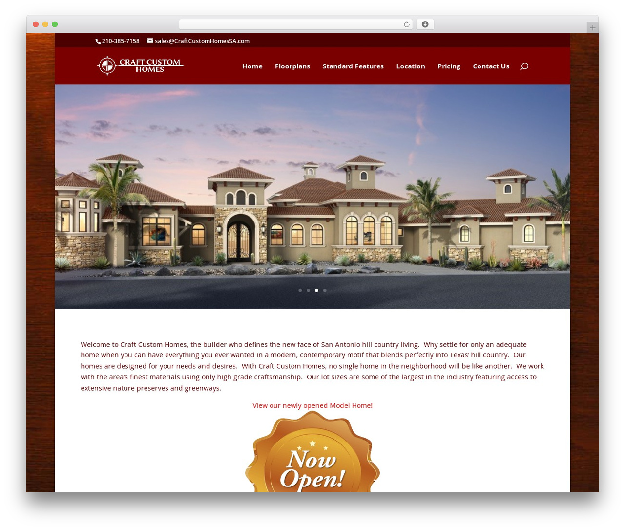 Divi WordPress theme - craftcustomhomessa.com