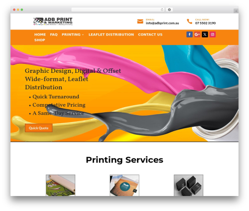 WordPress theme Divi - adbprint.com.au
