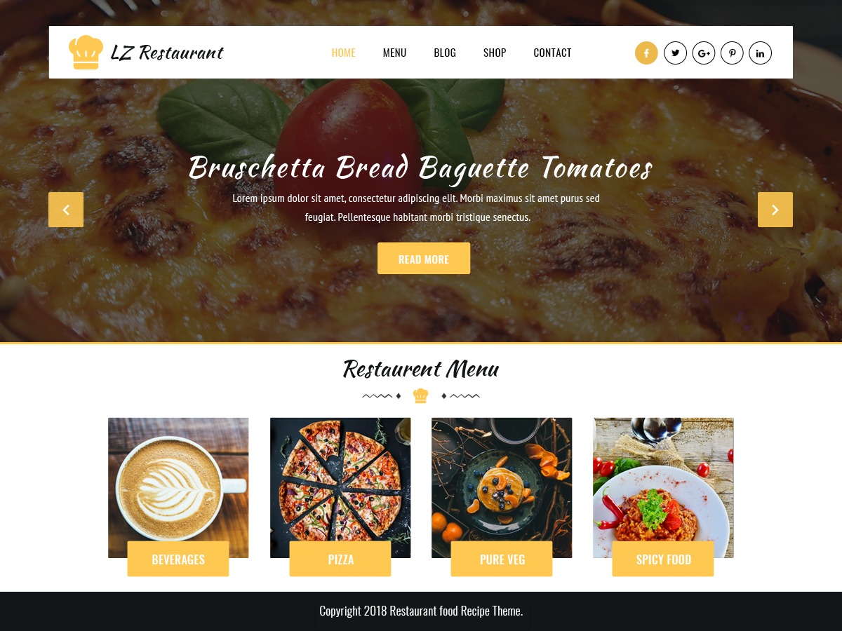 LZ Food Recipee WordPress store theme