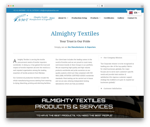 Almightytex WordPress theme - almightytextiles.com