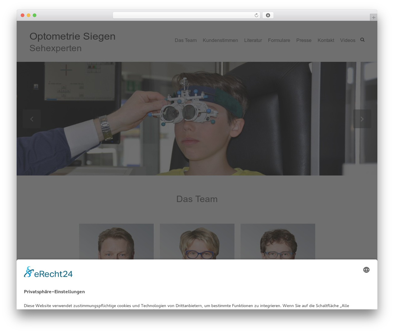 Ample WordPress theme - optometrie-siegen.de