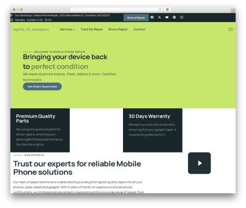 GadgetFix WordPress theme - mobile-phone-repair.com