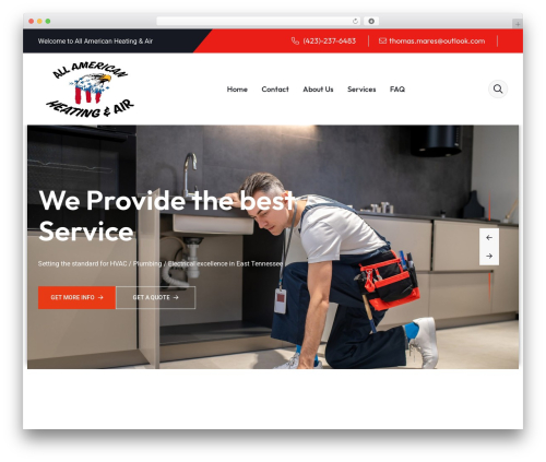 Plumer WordPress theme - allamericanheating.net