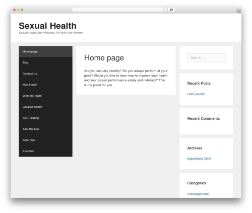 WordPress theme GeneratePress - sexual-health-for-men.com