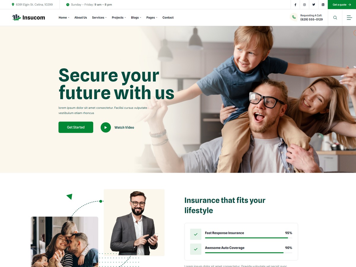 WordPress theme Insucom by ThemeDox