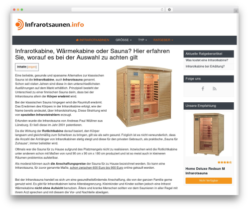 Affiliatetheme amazon WordPress plugin - infrarotsaunen.info