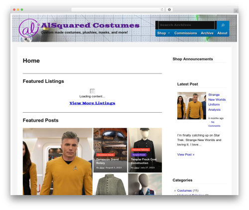 Embed and Integrate Etsy Shop (embed-and-integrate-etsy-shop) free WordPress plugin - alsquaredcostumes.com