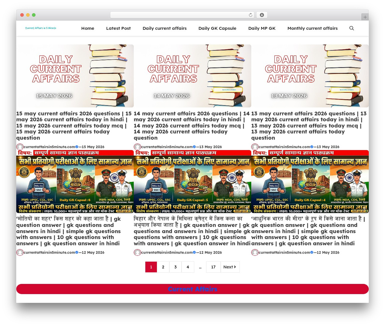 GP Discover Pro WordPress theme - currentaffairsin5minute.com