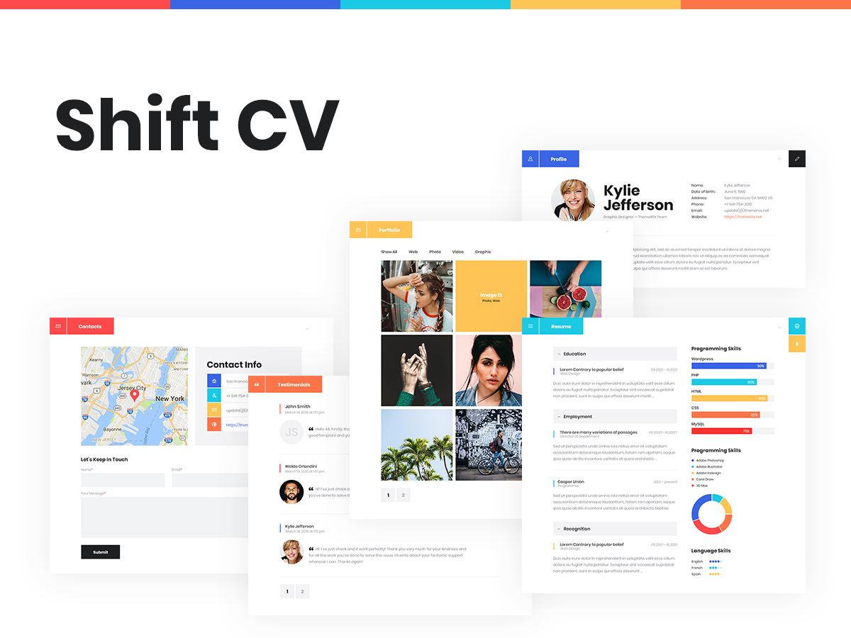 WordPress template Shift CV