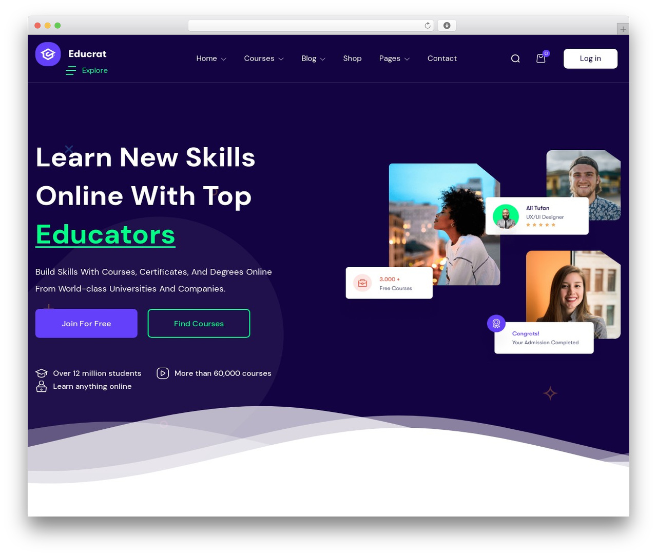 Educrat WordPress theme - demoapus1.com/educrat/learnpress
