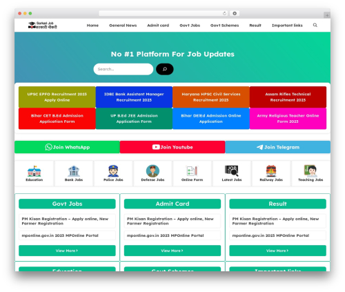 GeneratePress WordPress page theme - sarkarijobz.com