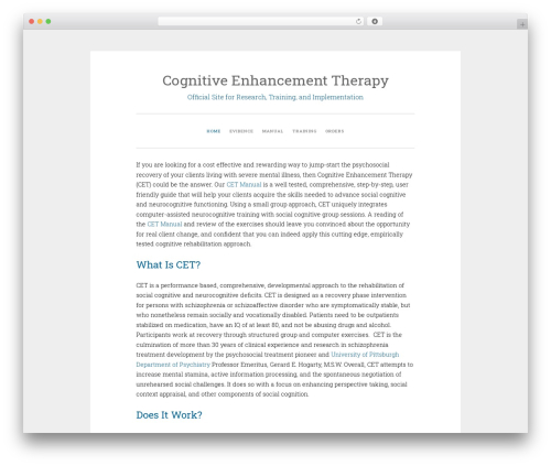 WordPress theme CET - cognitiveenhancementtherapy.com