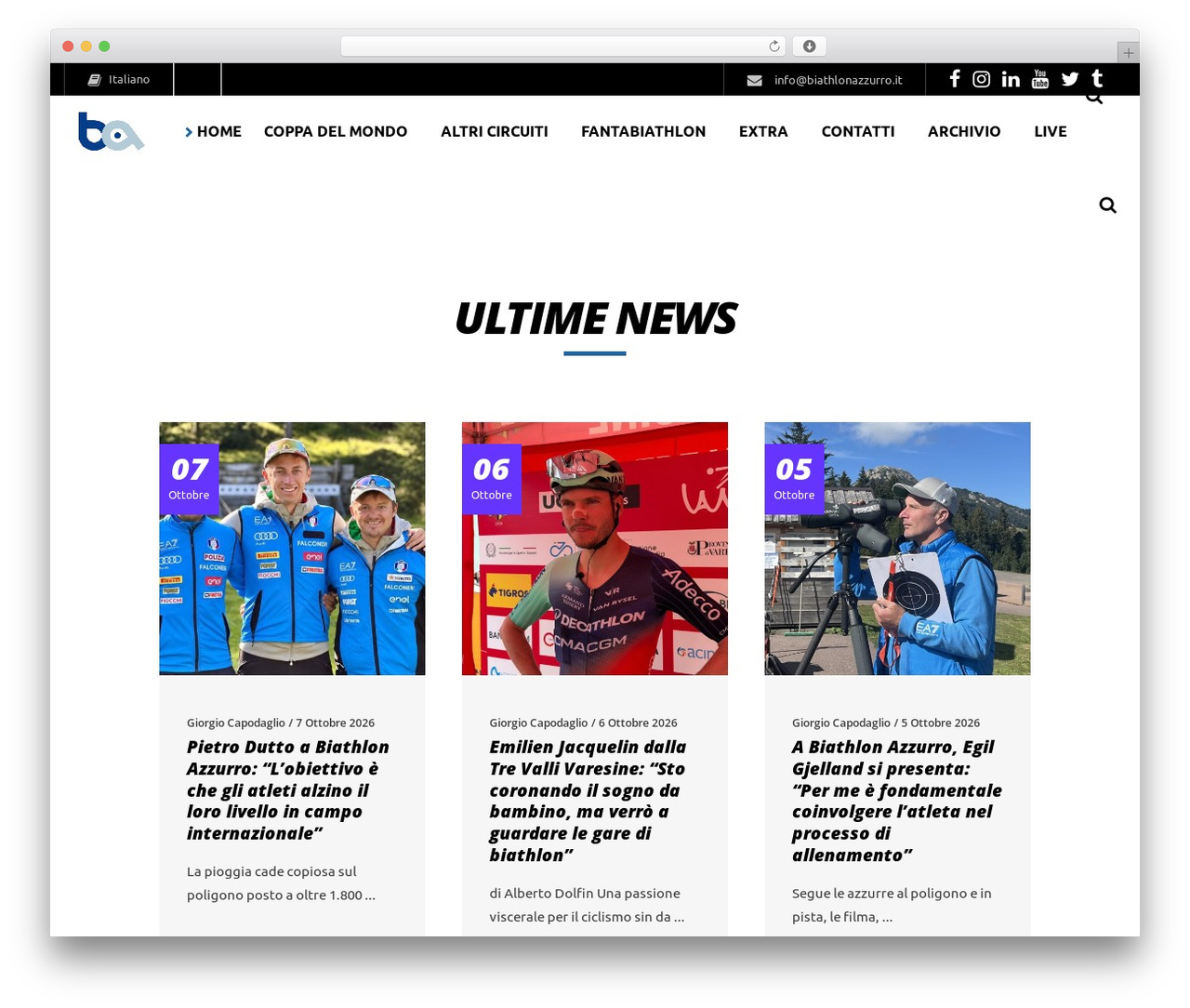 WordPress website theme Klippe Child - biathlonazzurro.it