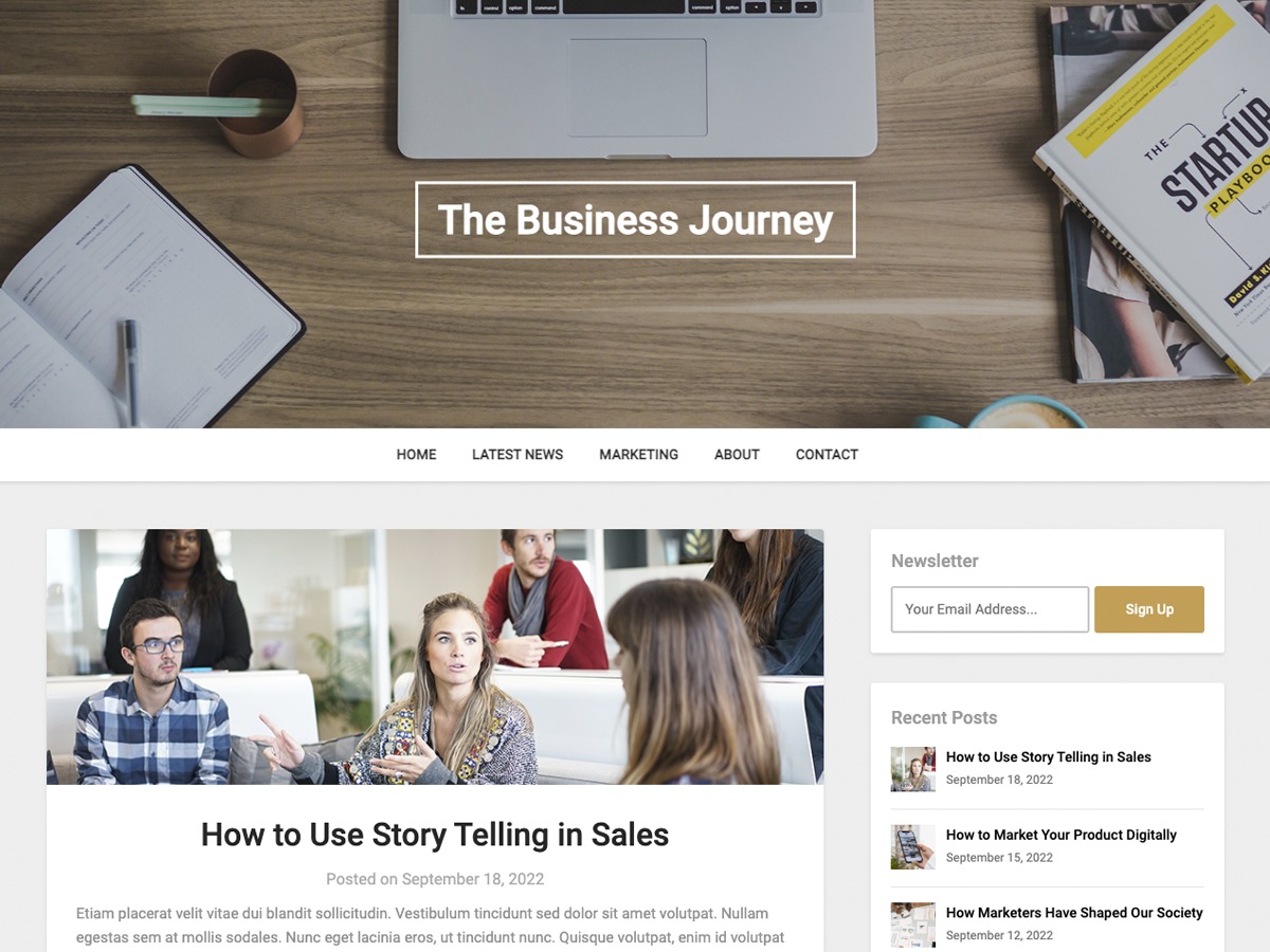 Businessly landing page template WordPress