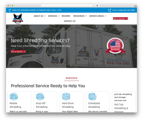 Beaver Builder Theme WordPress theme - veteranshredding.net