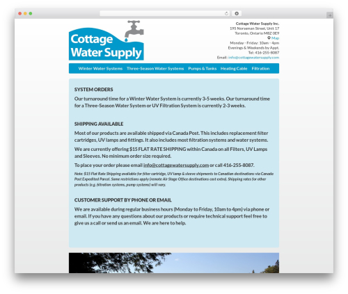 cws WordPress theme - cottagewatersupply.com