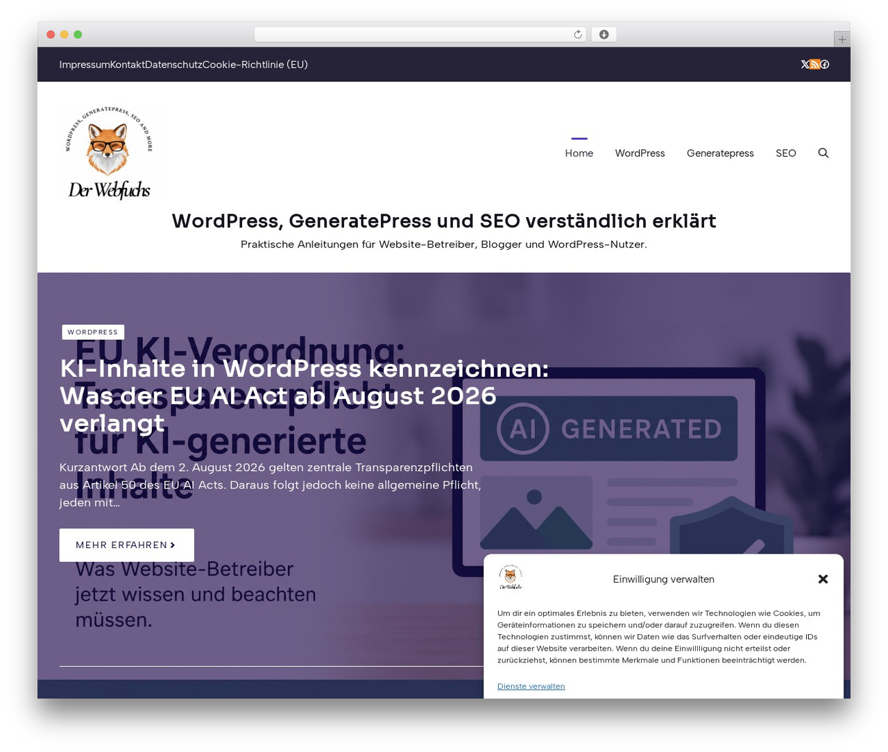 GeneratePress best WordPress theme - derwebfuchs.de