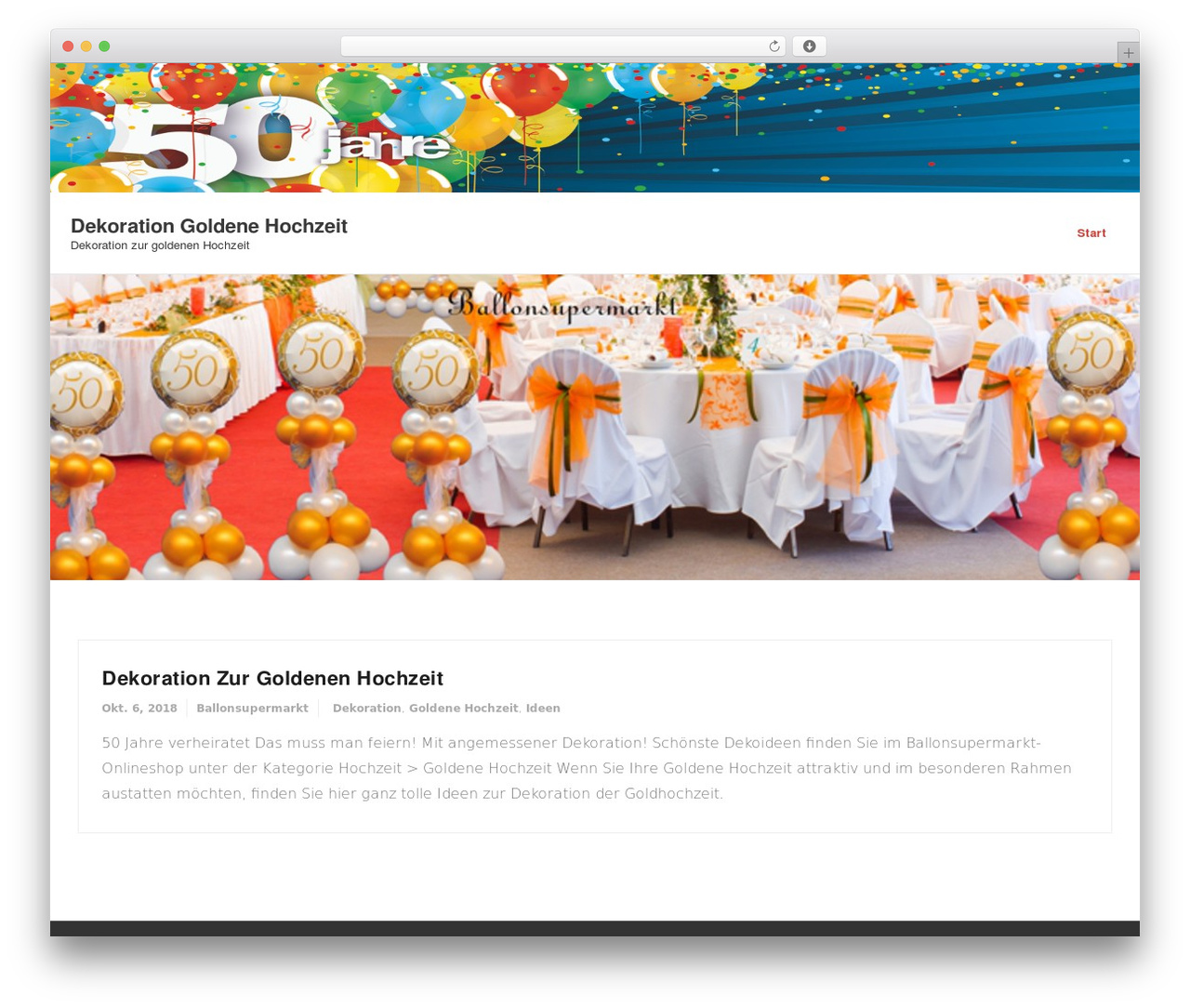Shuttle WordPress theme - dekoration-goldene-hochzeit.de