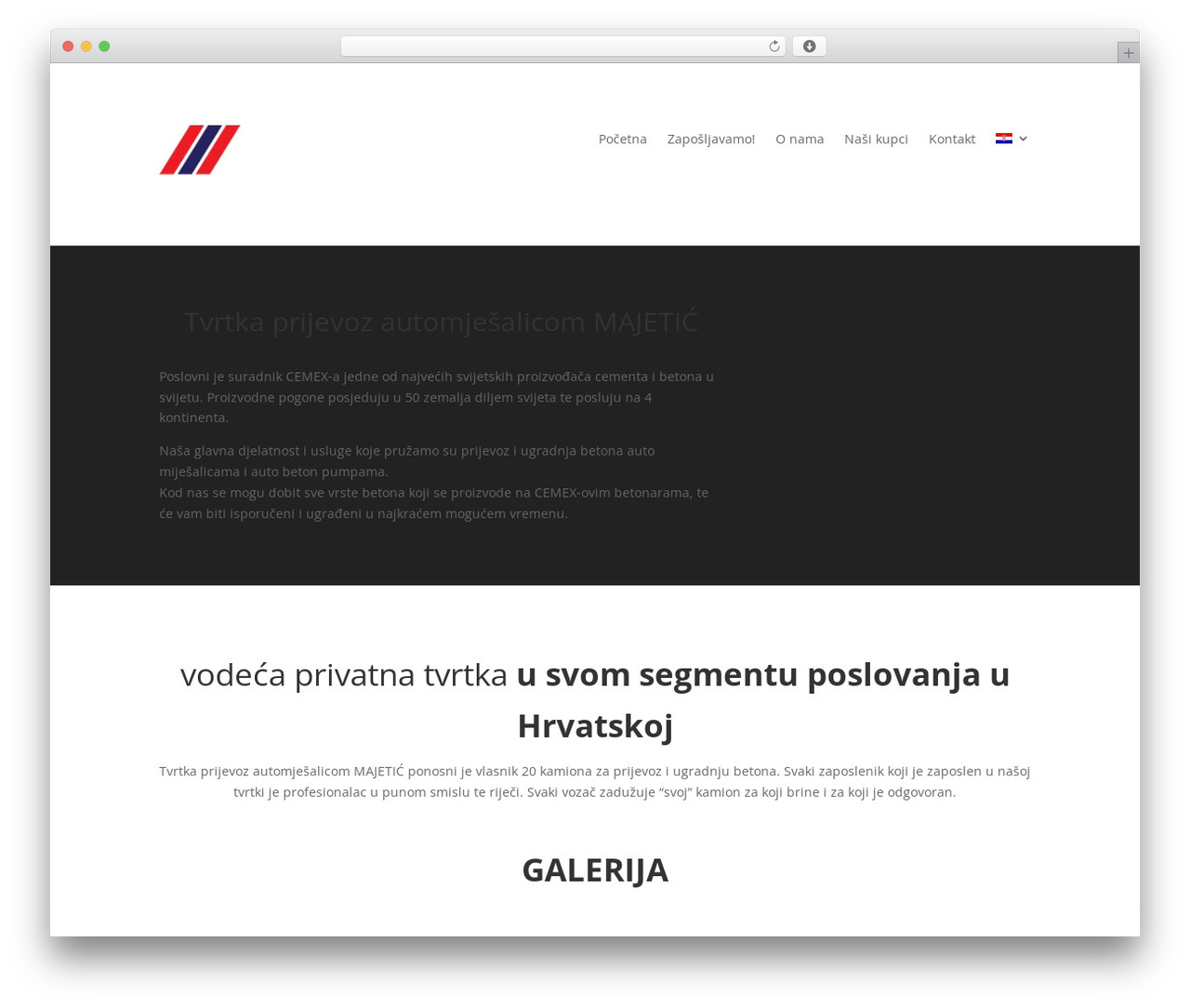 Theme WordPress Divi - prijevoz-betona.com
