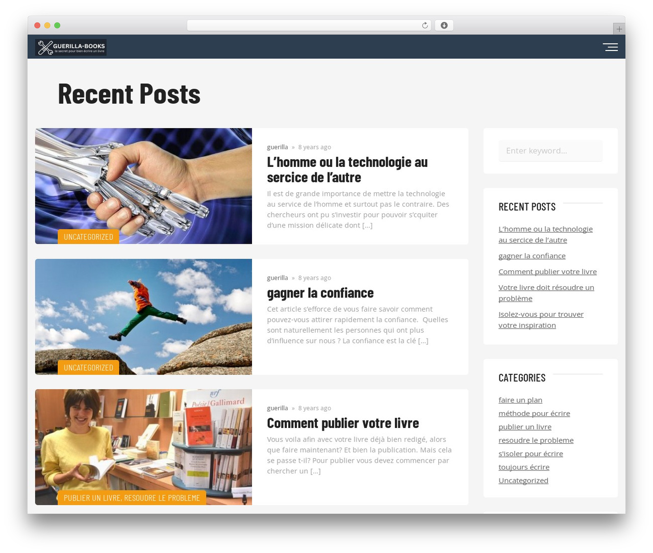 WP theme Tethys - guerilla-books.com