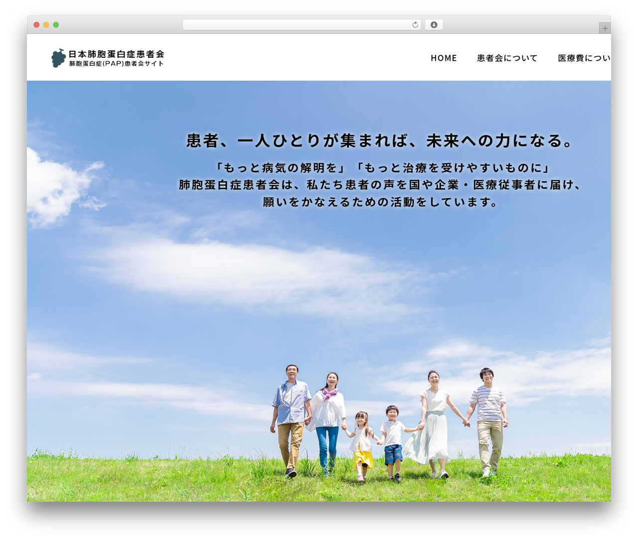 Theme WordPress 日本肺胞蛋白症患者会 - pap-net.jp