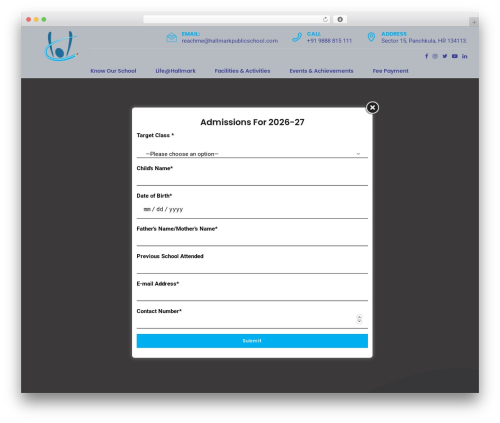 Popups – Submission Messages For Contact Form 7 (cf7-popups) free WordPress plugin - hallmarkpublicschool.com