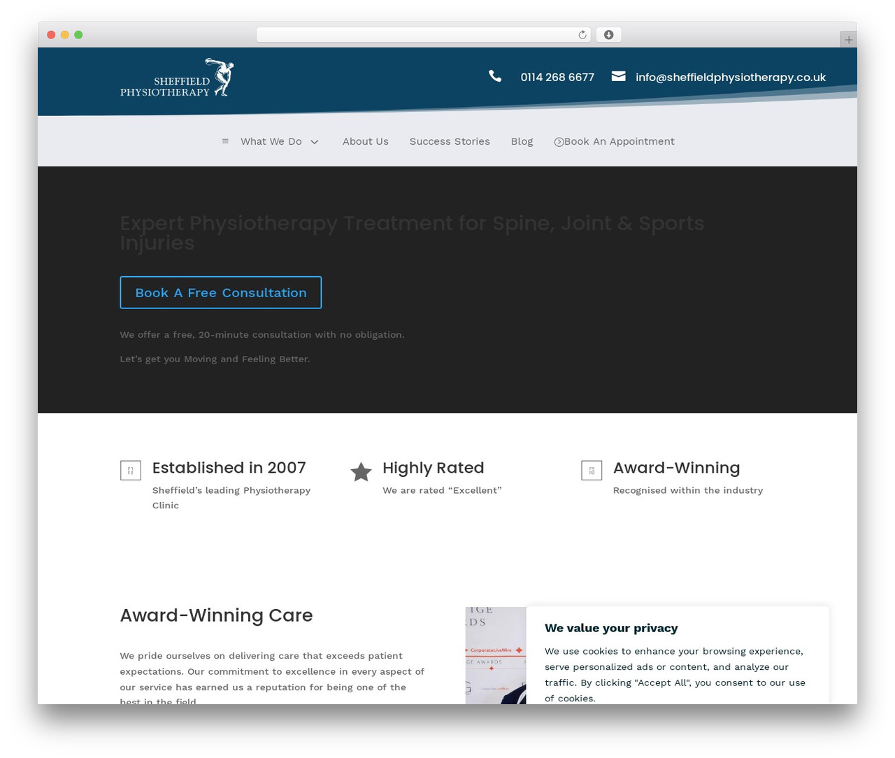 Theme WordPress Divi - sheffieldphysiotherapy.co.uk