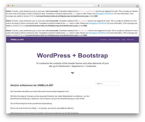 Esf customizer WordPress plugin - ornella-art.ch