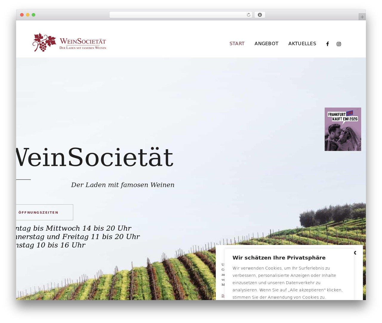 Bridge WordPress theme - weinsocietaet.de