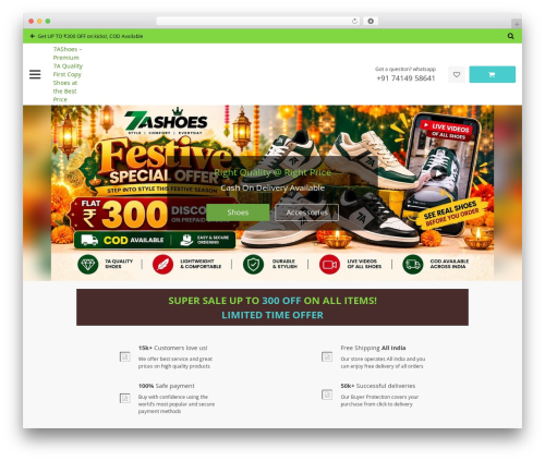 DavinciWoo Child WordPress ecommerce theme - 7ashoes.com