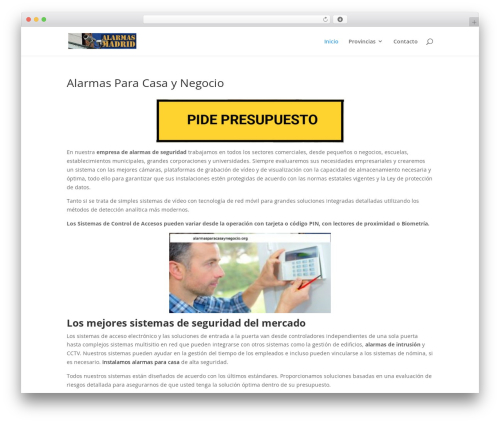 Divi premium WordPress theme - alarmasparacasaynegocio.org