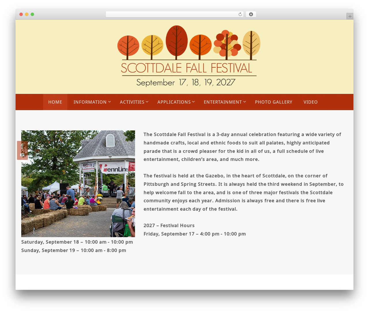 Nirvana WordPress theme - scottdalefallfestival.org