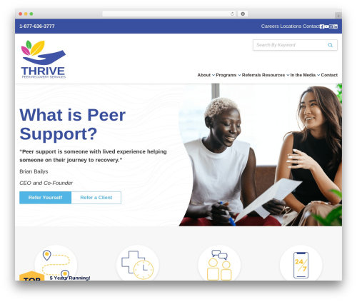 Thrive Peer Support WordPress theme - thrivepeersupport.com