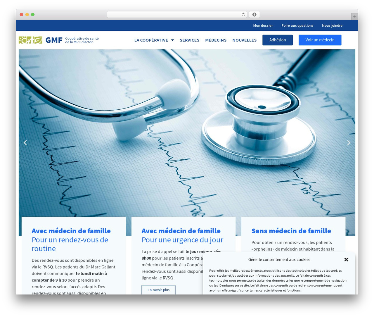 Theme WordPress Coop Santé Acton - coopsanteacton.ca