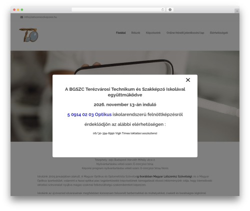 Theme WordPress Optometry - latszereszkepzes.hu