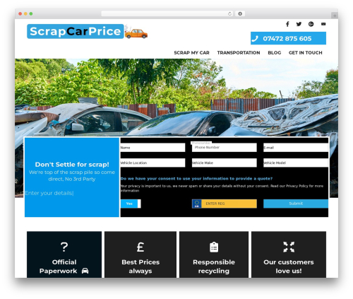 Super forms WordPress plugin - scrap-car-price.co.uk