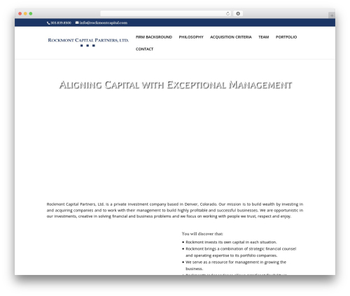 Divi WordPress theme design - rockmontcapital.com
