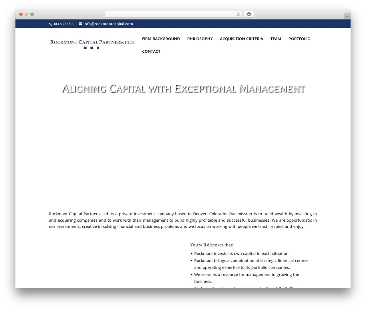 Divi WordPress theme design - rockmontcapital.com