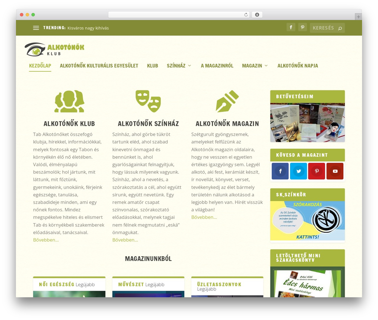 Extra top WordPress theme - alkotonok.hu