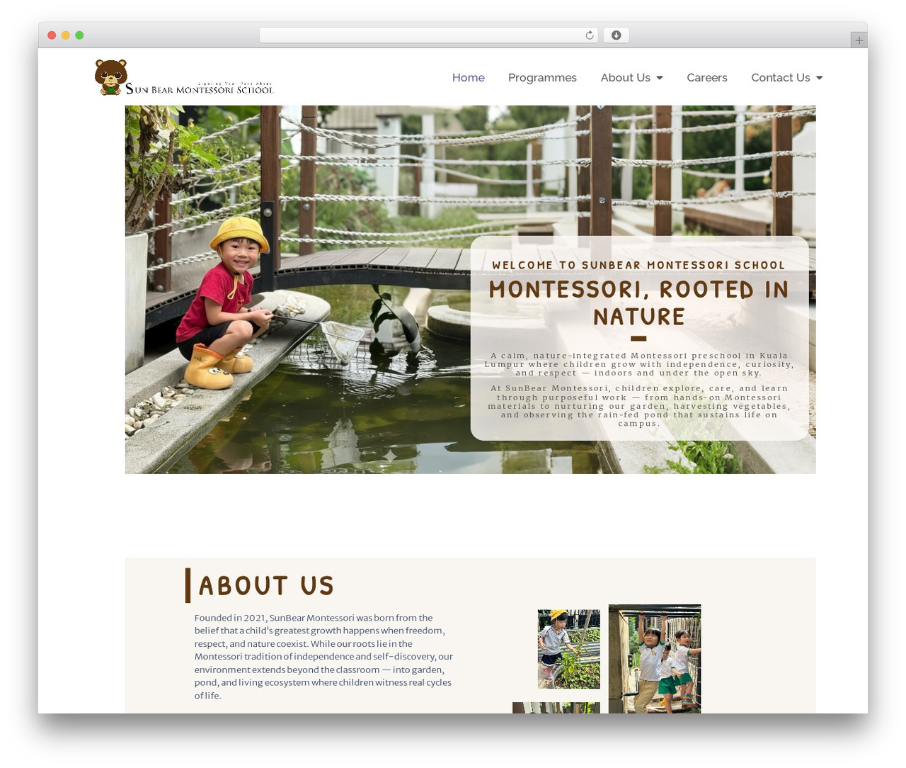 Kiducation WordPress theme - sunbearmontessori.com