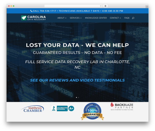 Theme WordPress Divi - carolinadatarecovery.com