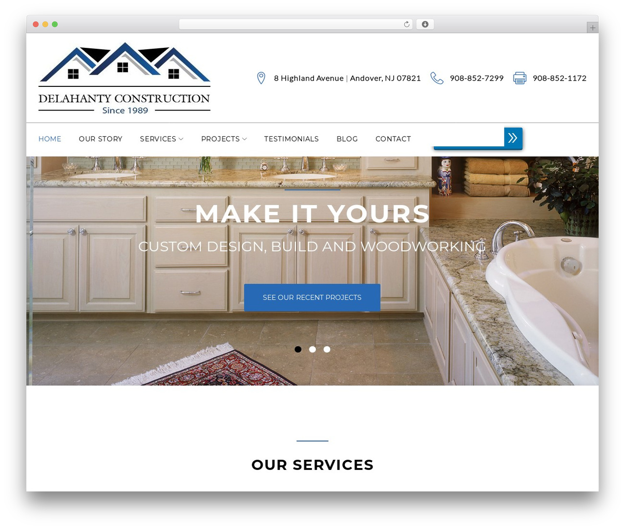 WordPress theme Contractor - delahantyconstruction.com