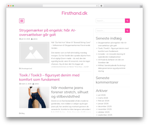 WordPress website theme Simple Flat - firsthand.dk WordPress website theme Simple Flat - firsthand.dk