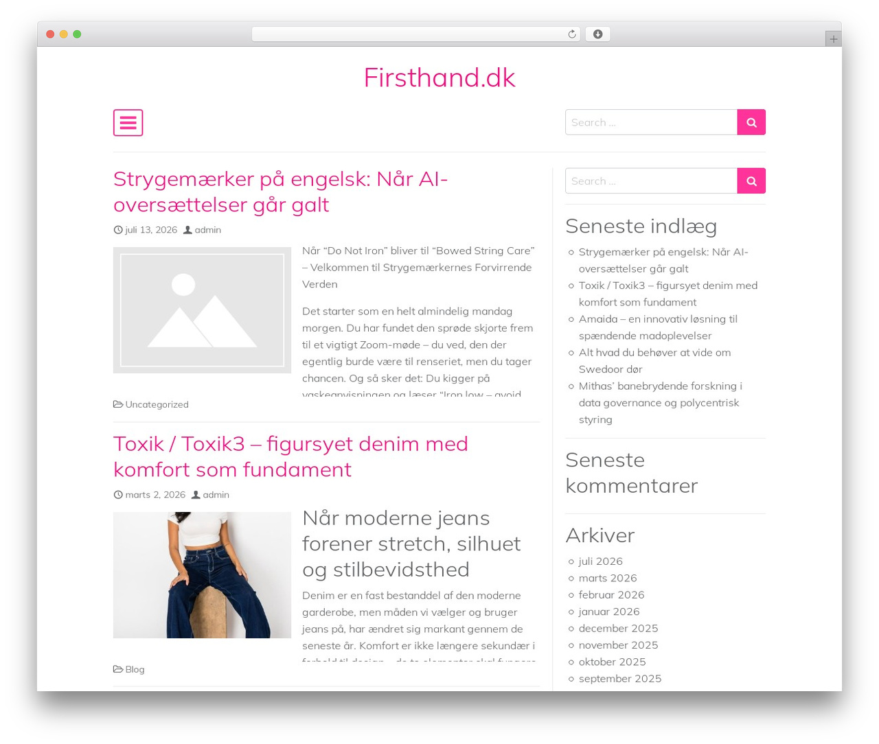 WordPress website theme Simple Flat - firsthand.dk WordPress website theme Simple Flat - firsthand.dk
