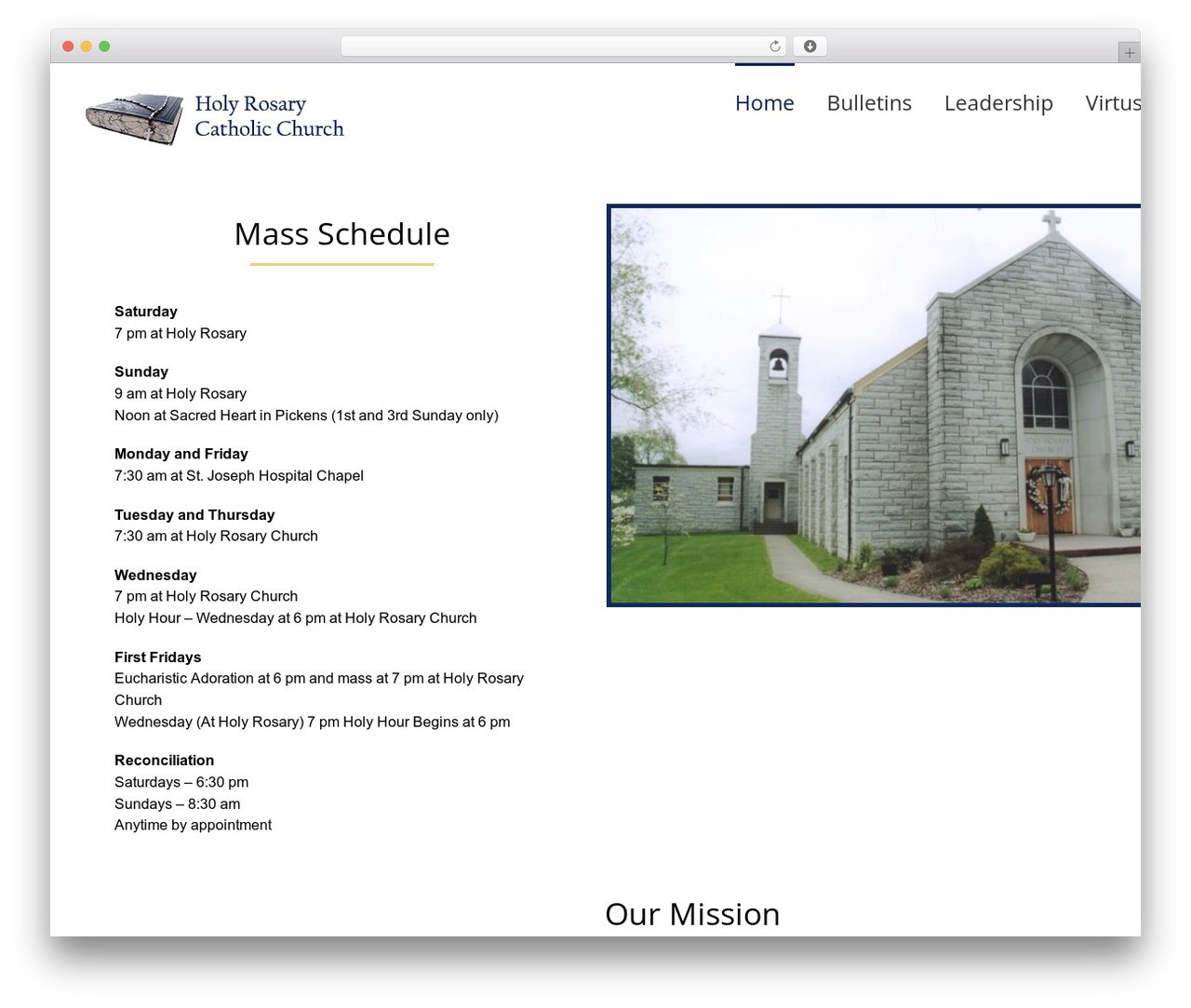 Avada Child WordPress theme - holyrosarywv.org